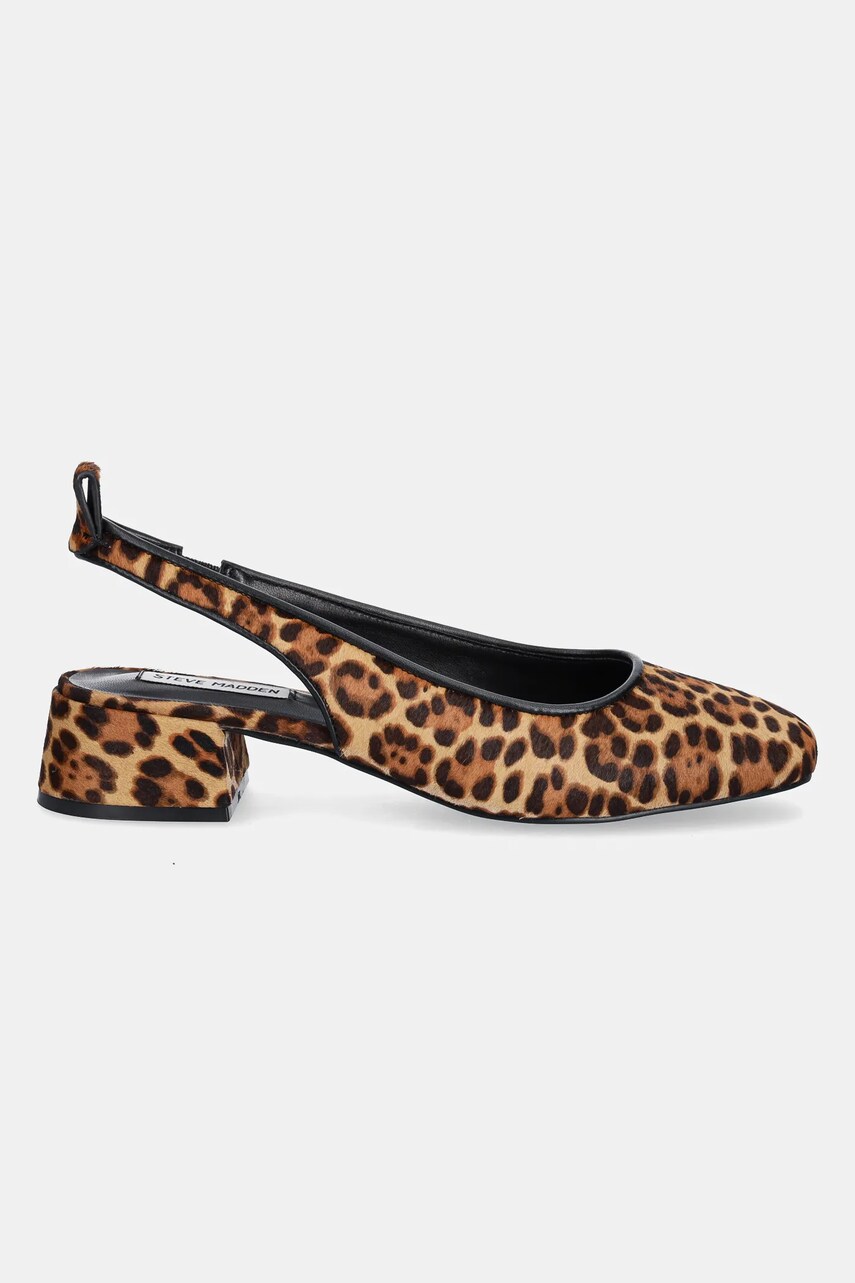 Шкіряні туфлі Steve Madden Smitten-LP колір коричневий каблук блок відкрита п'ята SM11003685