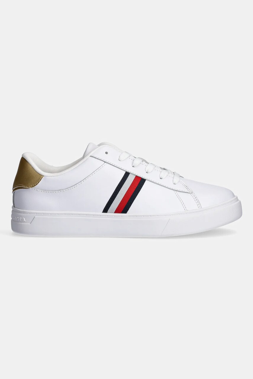 Шкіряні кросівки Tommy Hilfiger ESSENTIAL COURT SNEAKER STRPS колір білий FW0FW08321