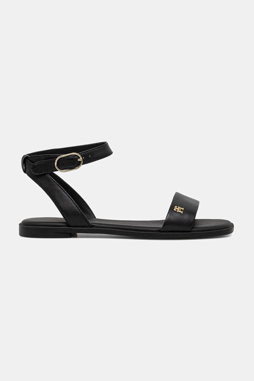 Шкіряні сандалі Tommy Hilfiger ANKLE STRAP LEATHER SANDAL жіночі колір чорний FW0FW08422