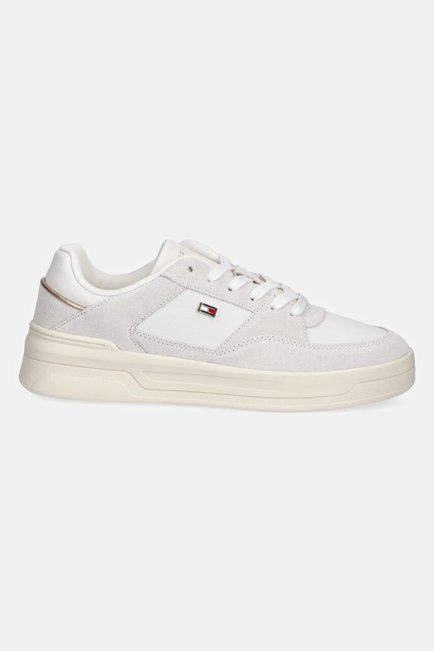 Шкіряні кросівки Tommy Hilfiger ESSENTIAL BASKET SNEAKER колір бежевий FW0FW08456