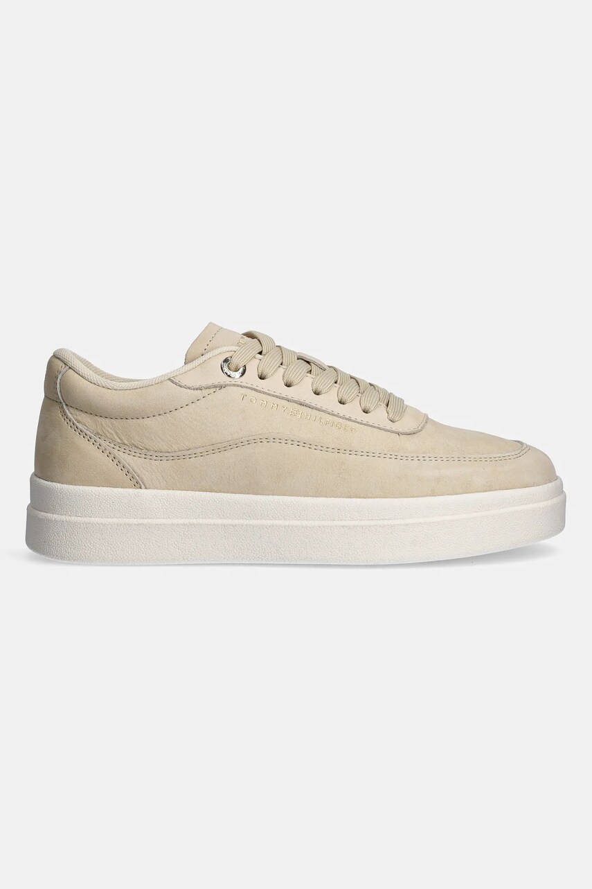 Кросівки з нубуку Tommy Hilfiger MODERN COURT SNEAKER NUBUCK колір бежевий FW0FW08462