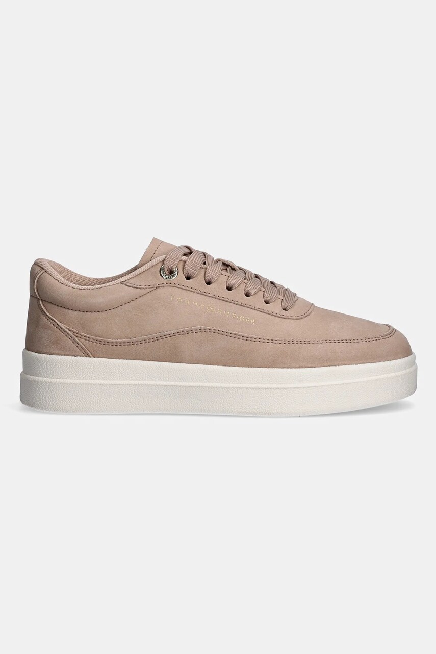 Кросівки з нубуку Tommy Hilfiger MODERN COURT SNEAKER NUBUCK колір бежевий FW0FW08462