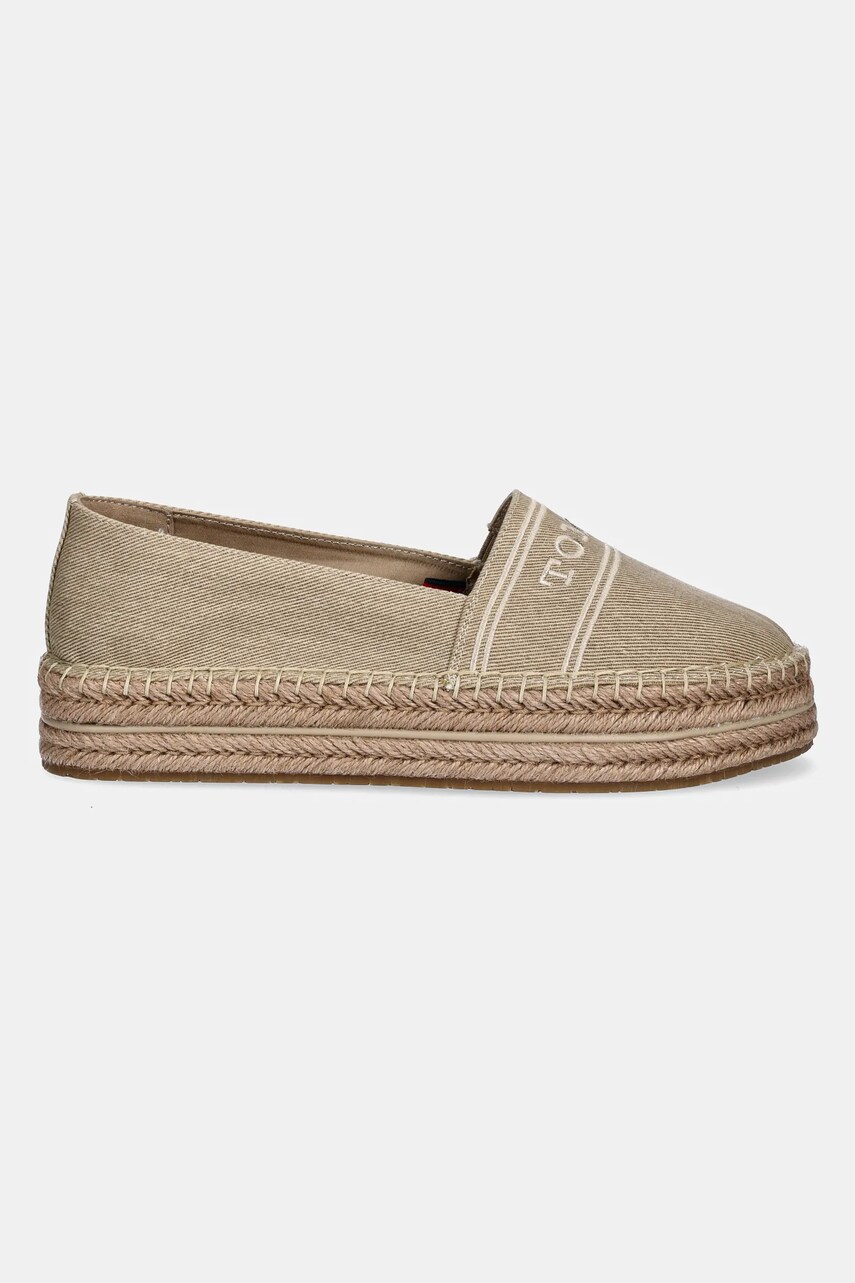Еспадрилі Tommy Hilfiger DENIM PLATFORM ESPADRILLE колір бежевий на платформі FW0FW08543