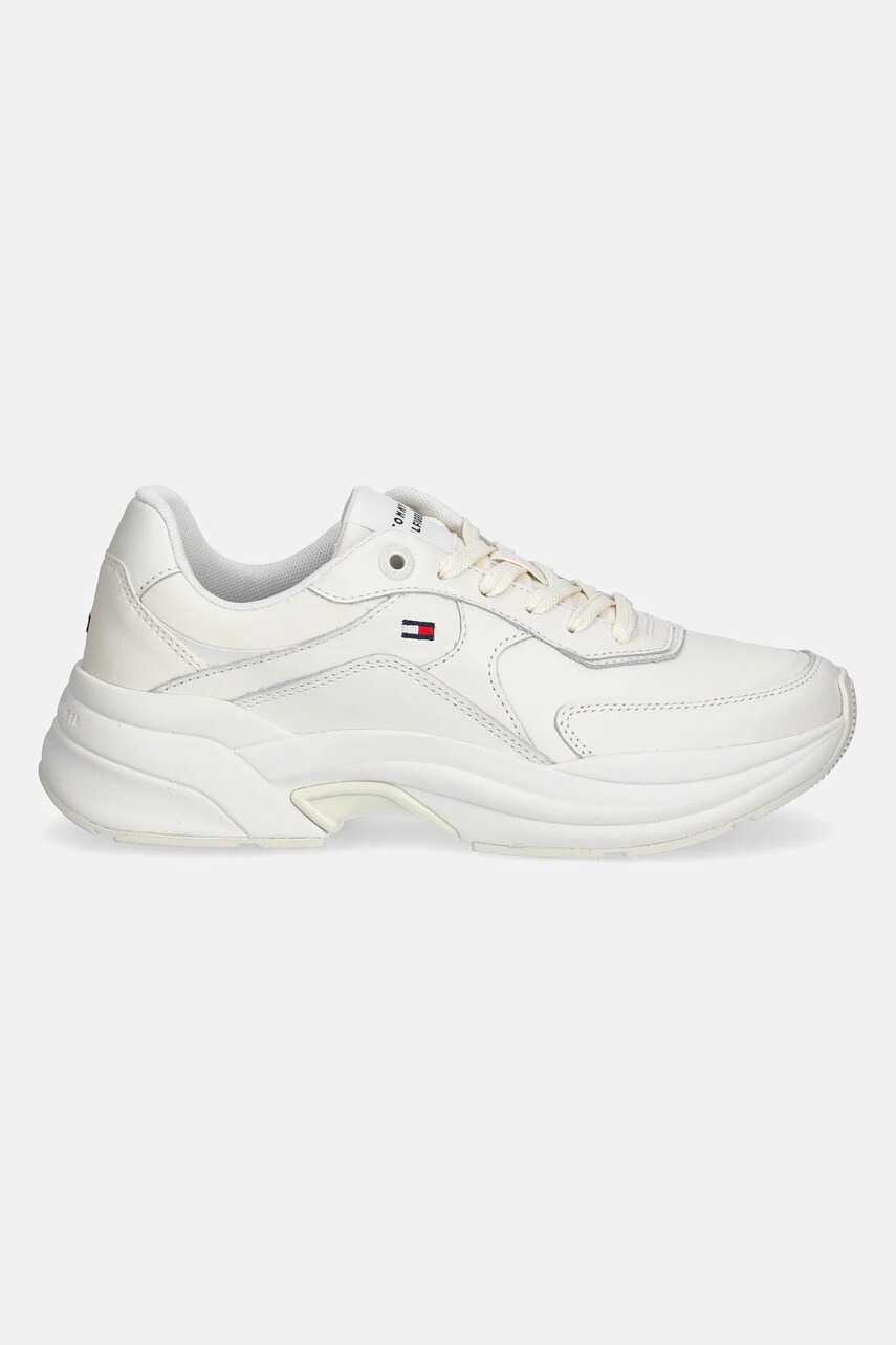 Шкіряні кросівки Tommy Hilfiger IM INES CHUNKY SNEAKER жіночі колір білий FW0FW08556