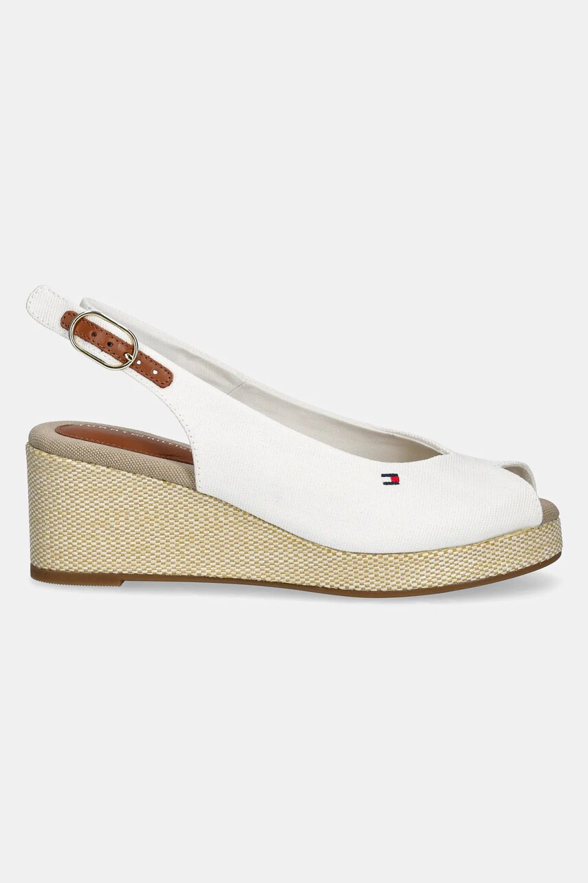 Сандалі Tommy Hilfiger FLAG MID WEDGE ESPAD SLINGBACK колір білий FW0FW08595