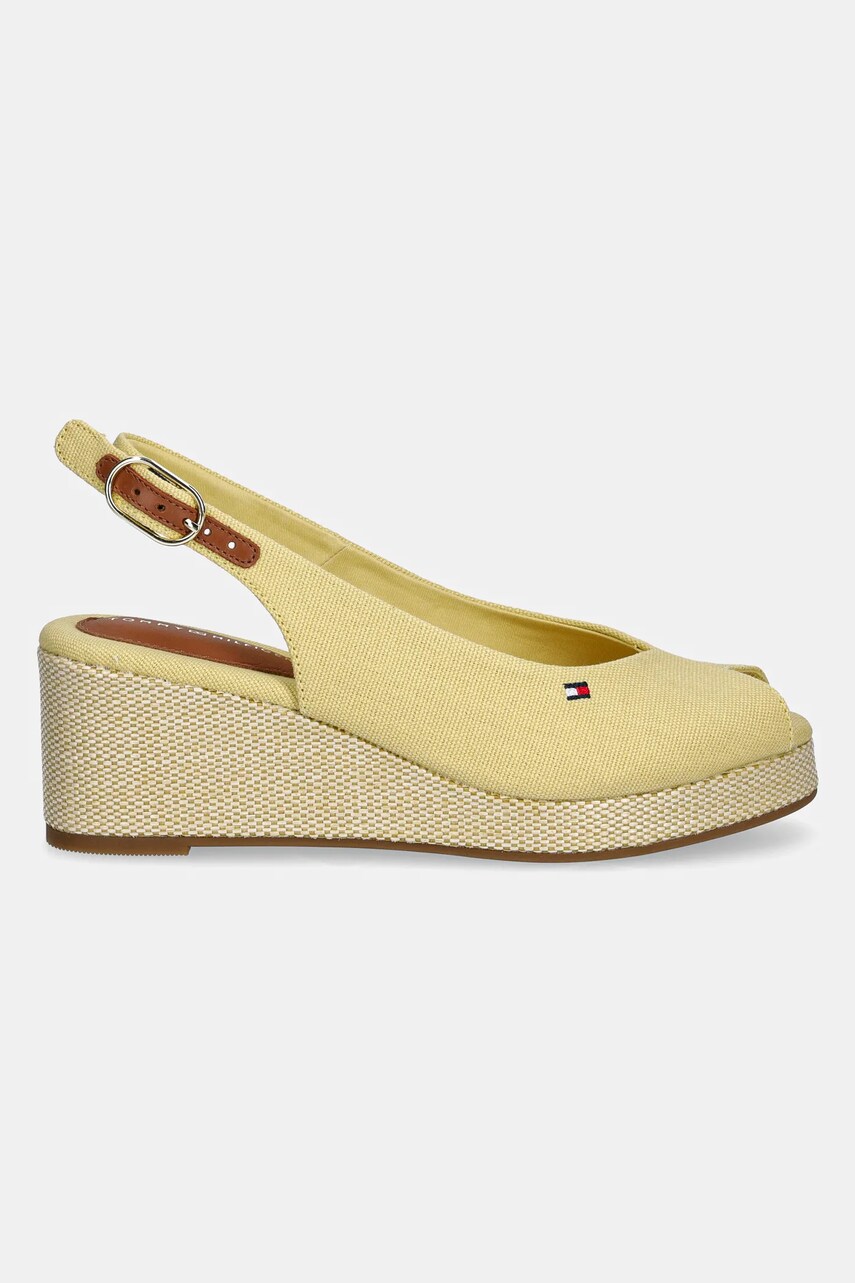 Сандалі Tommy Hilfiger FLAG MID WEDGE ESPAD SLINGBACK колір жовтий FW0FW08595