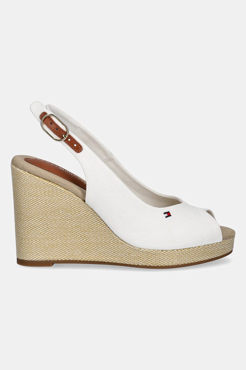 Сандалі Tommy Hilfiger FLAG HIGH WEDGE ESPAD SLINGBACK колір білий FW0FW08597