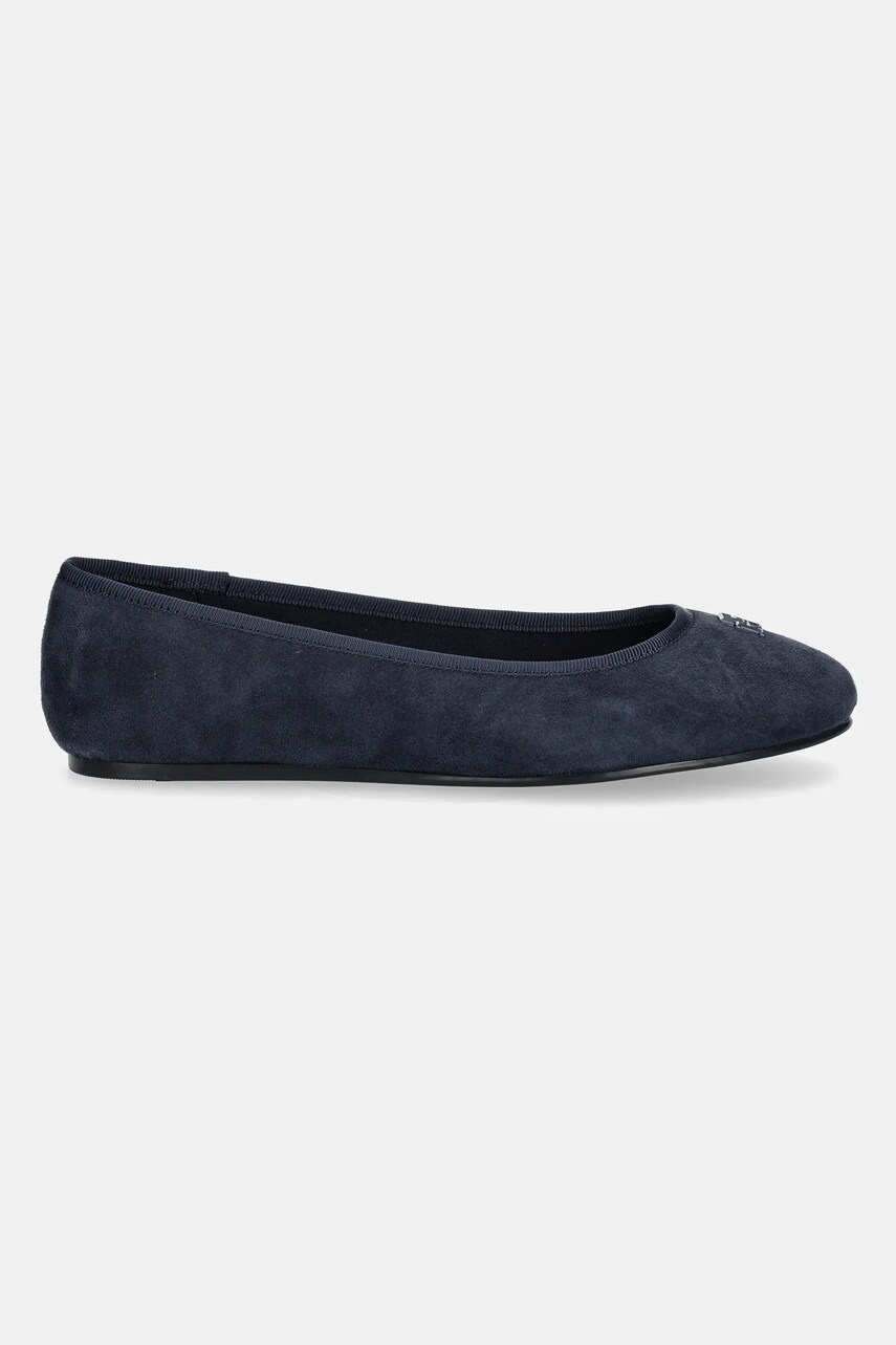 Замшеві балетки Tommy Hilfiger TH HARDWARE SUEDE BALLERINA колір синій  FW0FW08655