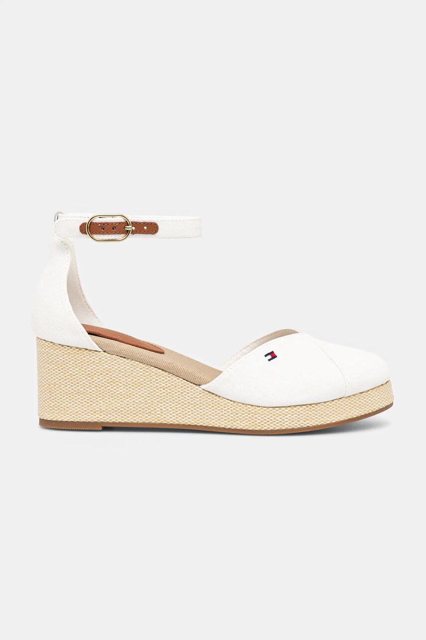 Еспадрилі Tommy Hilfiger FLAG CLOSED TOE MID WEDGE ESPAD колір білий FW0FW08657