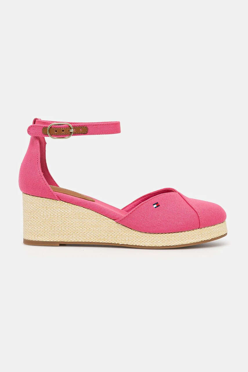 Еспадрилі Tommy Hilfiger FLAG CLOSED TOE MID WEDGE ESPAD колір рожевий FW0FW08657
