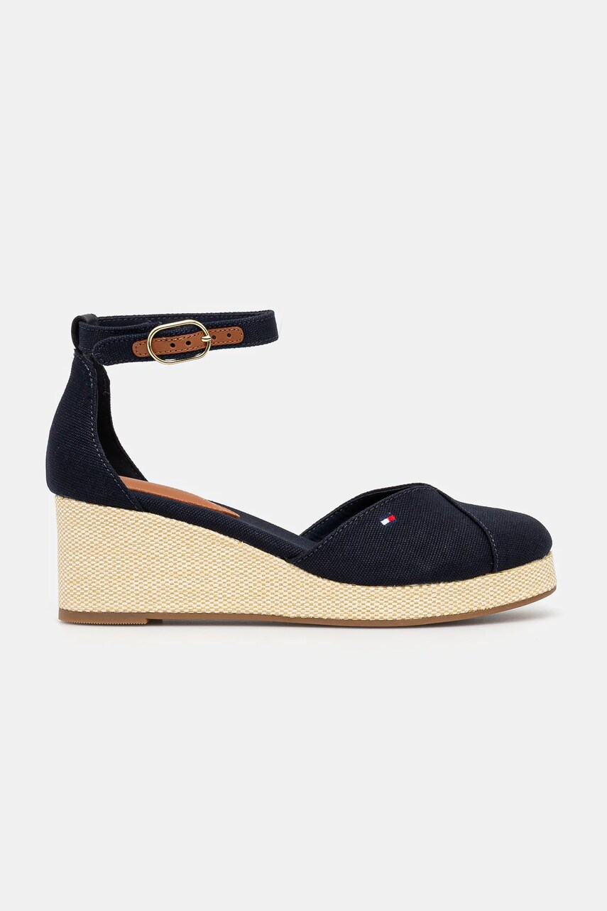 Еспадрилі Tommy Hilfiger FLAG CLOSED TOE MID WEDGE ESPAD колір синій FW0FW08657
