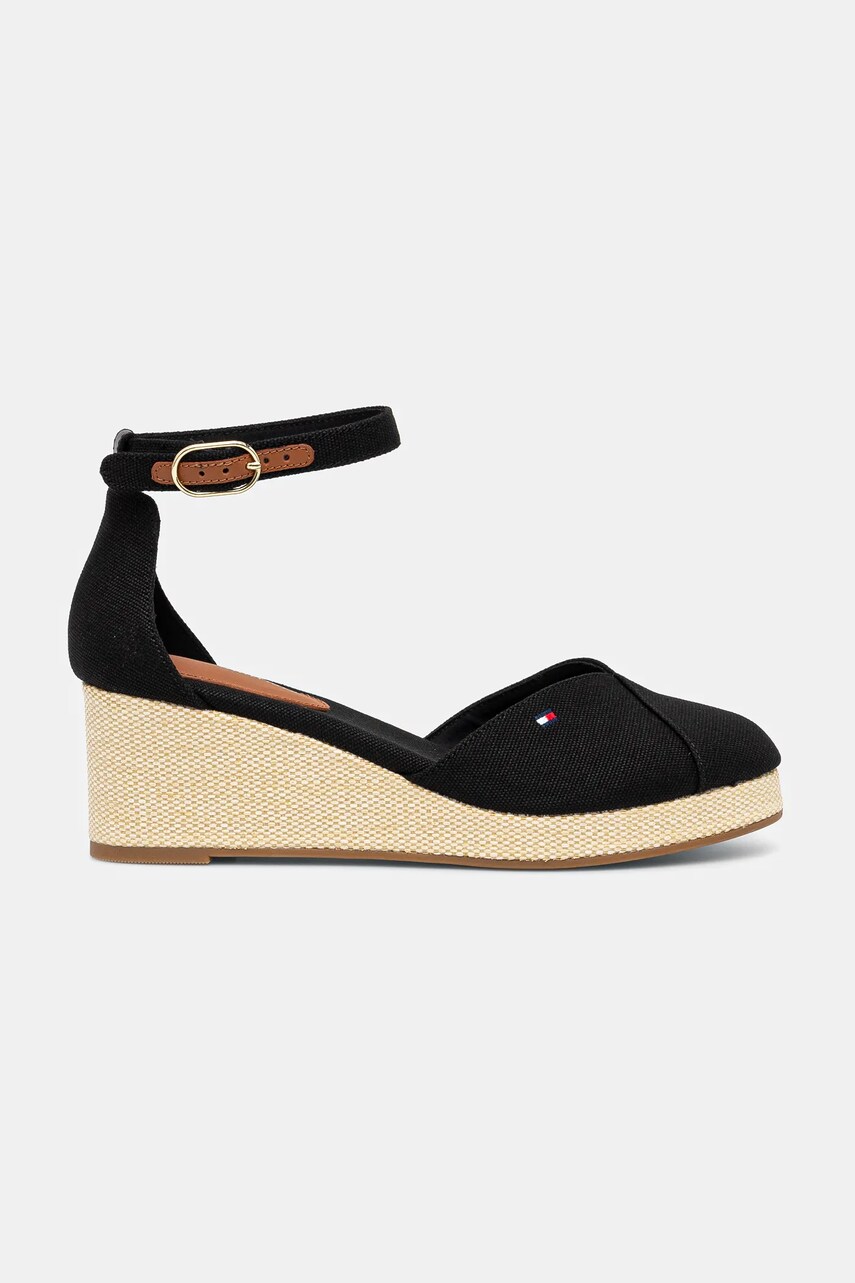 Еспадрилі Tommy Hilfiger FLAG CLOSED TOE MID WEDGE ESPAD колір чорний FW0FW08657
