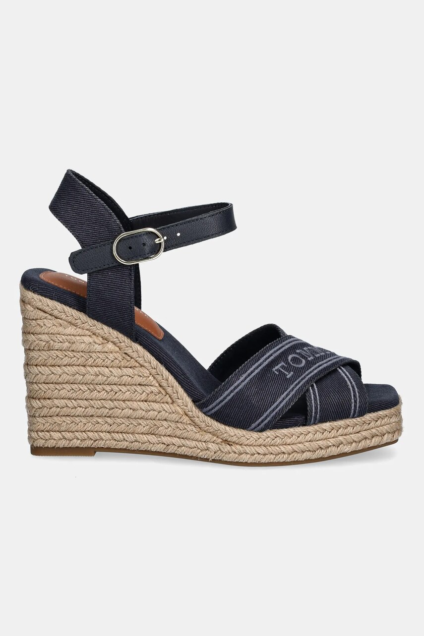 Сандалі Tommy Hilfiger TOMMY HILFIGER ESPAD HIGH WEDGE колір синій FW0FW08668
