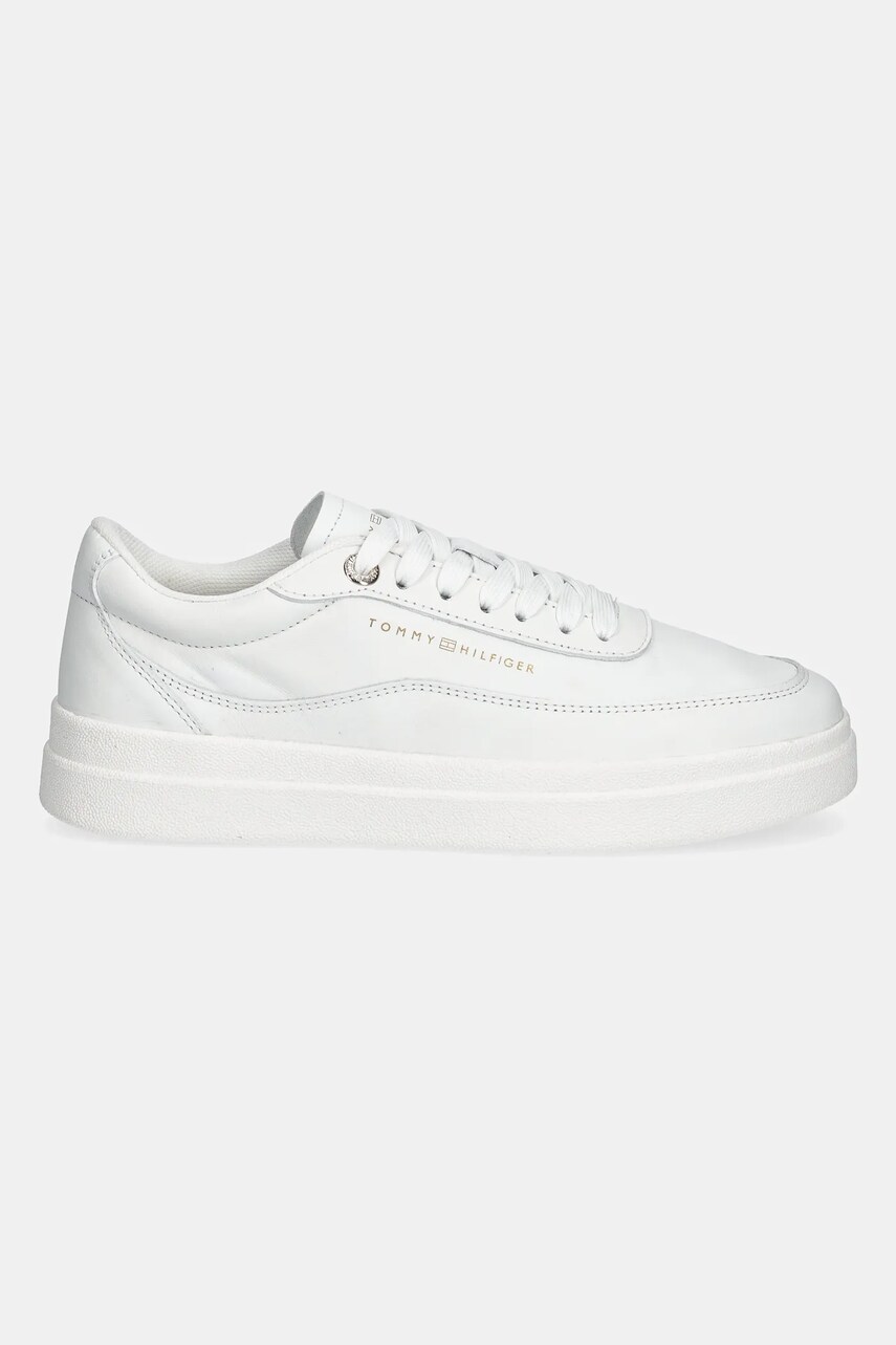 Шкіряні кросівки Tommy Hilfiger MODERN COURT SNEAKER LTHR жіночі колір білий FW0FW08800