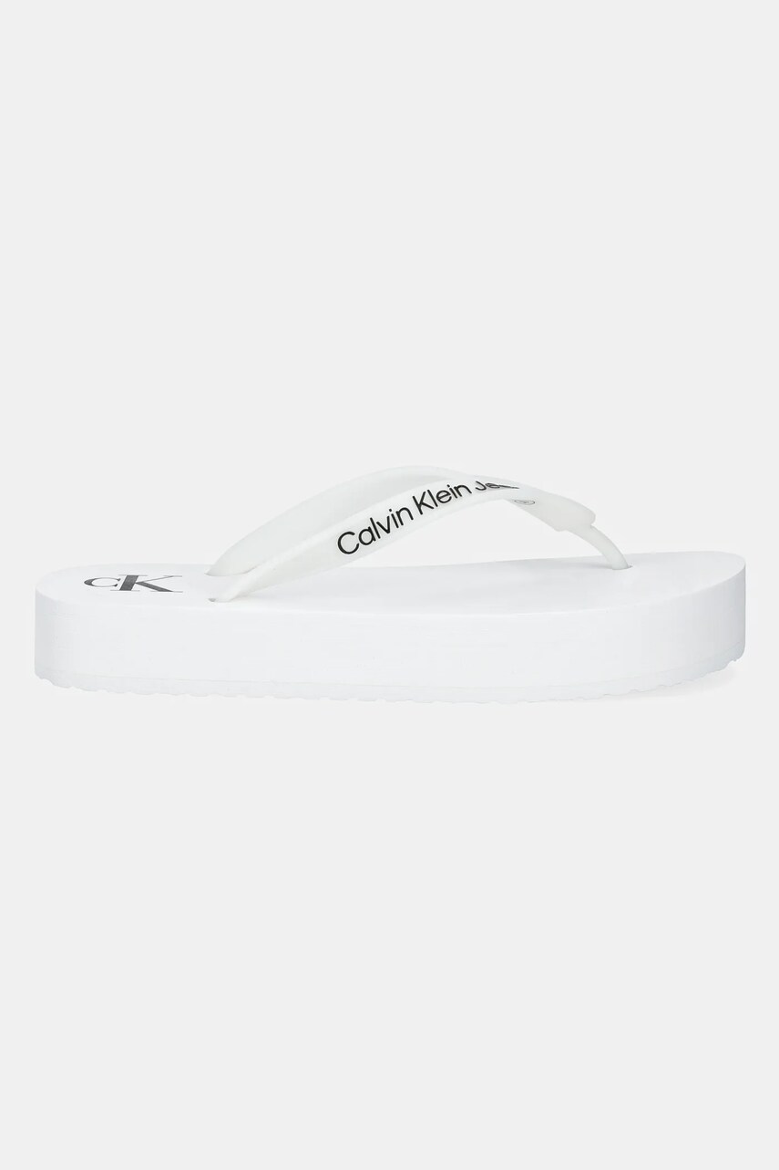 В'єтнамки Calvin Klein Jeans BEACH SANDAL FLATFORM TPU жіночі колір білий на платформі YW0YW01830