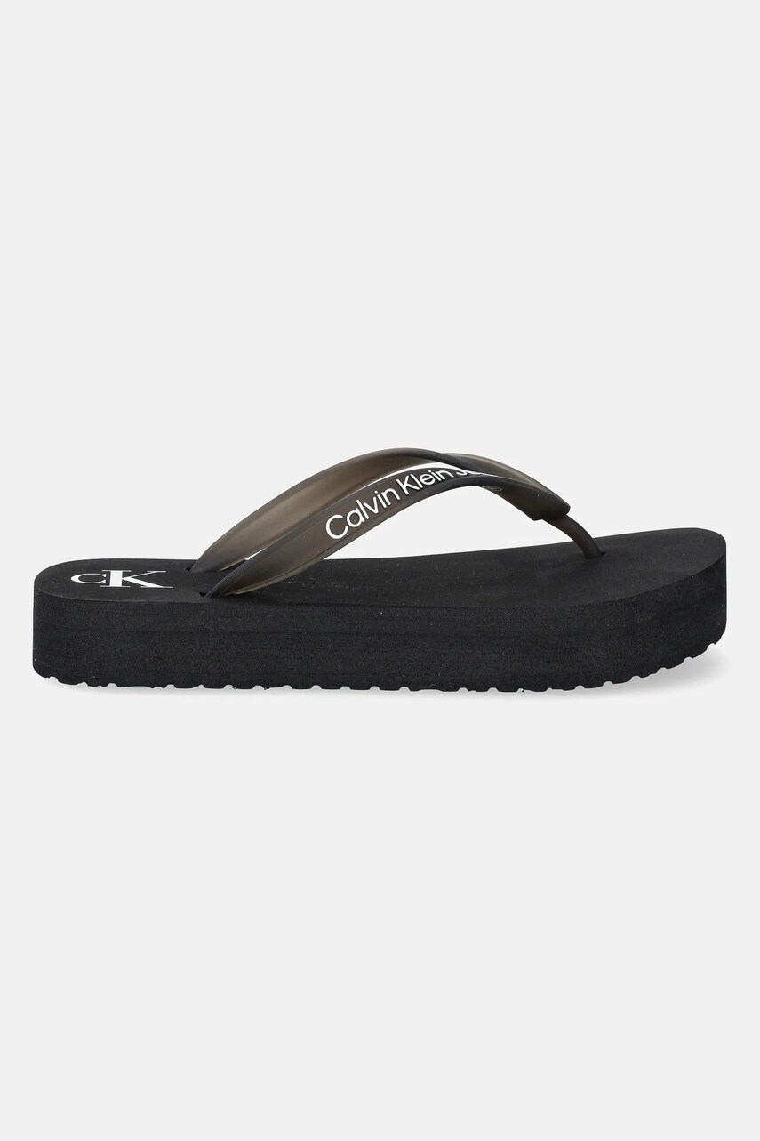 В'єтнамки Calvin Klein Jeans BEACH SANDAL FLATFORM TPU жіночі колір чорний на платформі YW0YW01830