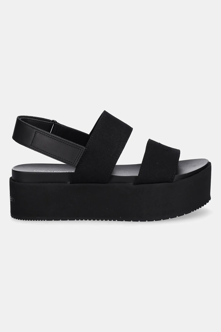 Сандалі Calvin Klein Jeans FLATFORM SANDAL SLING IN жіночі колір чорний на платформі YW0YW01788