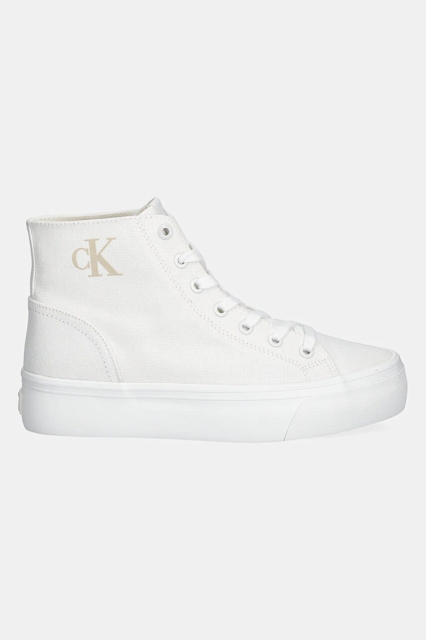 Кеди Calvin Klein Jeans VULC FLATFORM MID CV MG жіночі колір білий YW0YW01764