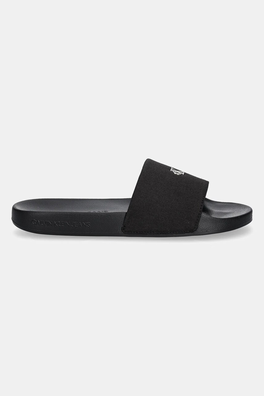 Шльопанці Calvin Klein Jeans SLIDE MONOGRAM HARDWARE жіночі колір чорний YW0YW01713