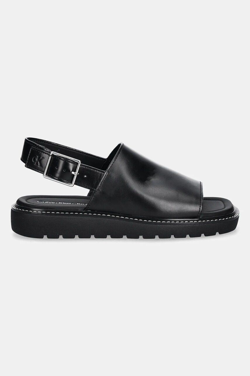 Сандалі Calvin Klein Jeans SQ MOLDED SANDAL SLING MG LTH жіночі колір чорний YW0YW01711