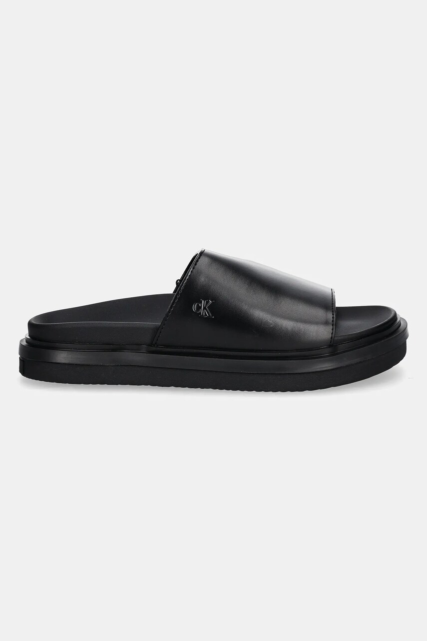 Шльопанці Calvin Klein Jeans FLAT MOLDED SANDAL SLIDE жіночі колір чорний YW0YW01710