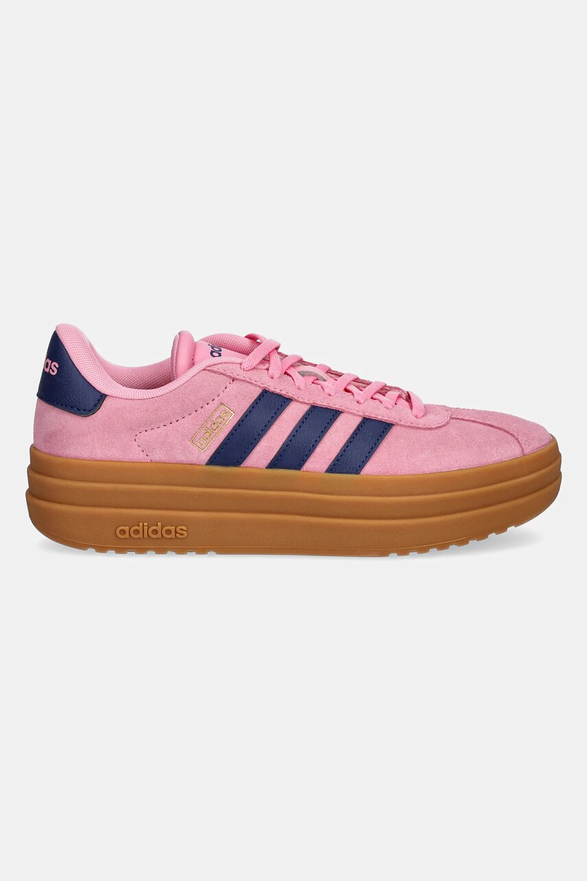 Замшеві кросівки adidas Vl Court Bold жіночі колір рожевий JI1789