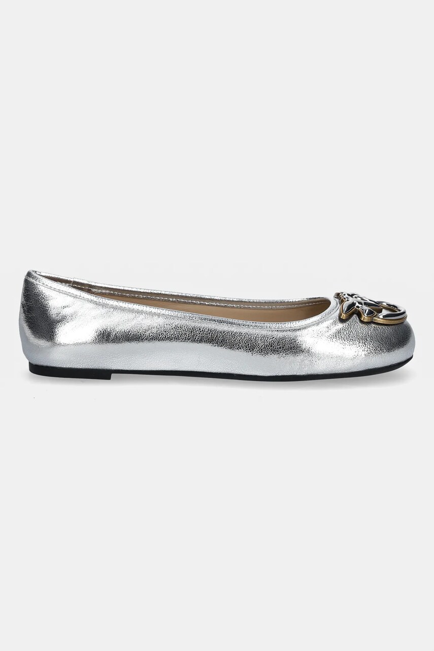 Шкіряні балетки Pinko Gioia колір срібний  SD0295 P049 ZZF