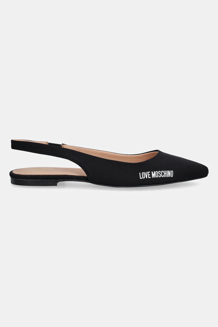 Балетки Love Moschino колір чорний відкрита п'ята JA11021G1MIM0000