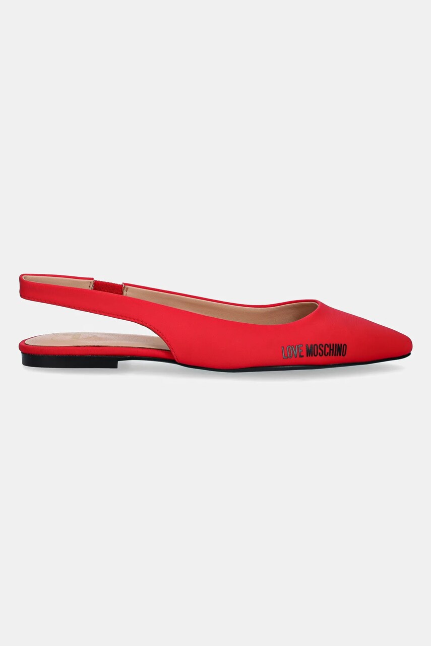 Балетки Love Moschino колір червоний відкрита п'ята JA11021G1MIM0500