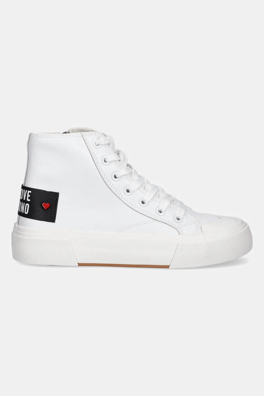 Шкіряні кеди Love Moschino колір білий JA15022G1MIA0100