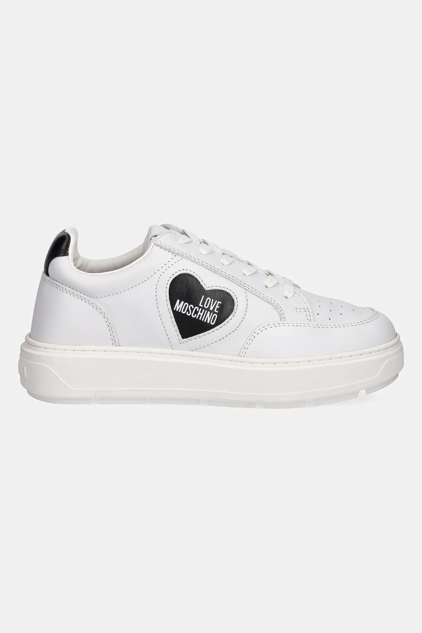 Шкіряні кросівки Love Moschino колір білий JA15154G1MIA110A