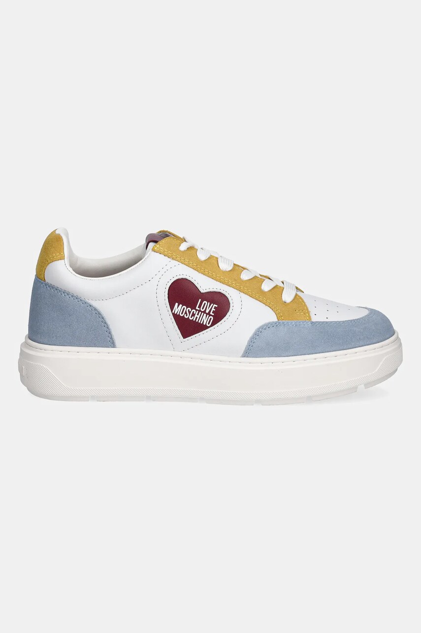 Шкіряні кросівки Love Moschino колір білий JA15154G1MIAA10B
