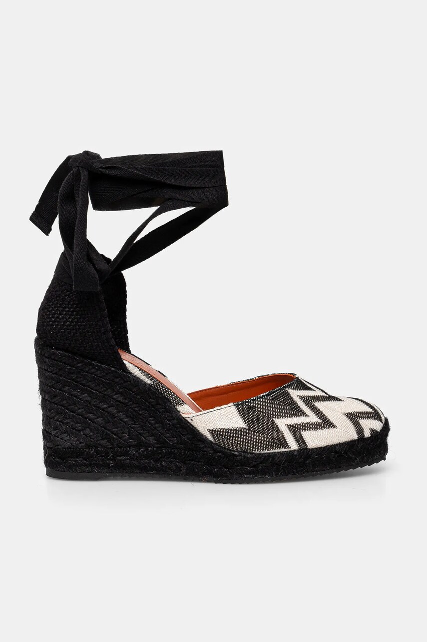 Еспадрилі Missoni Eva 80 колір чорний на танкетці MWB008_022