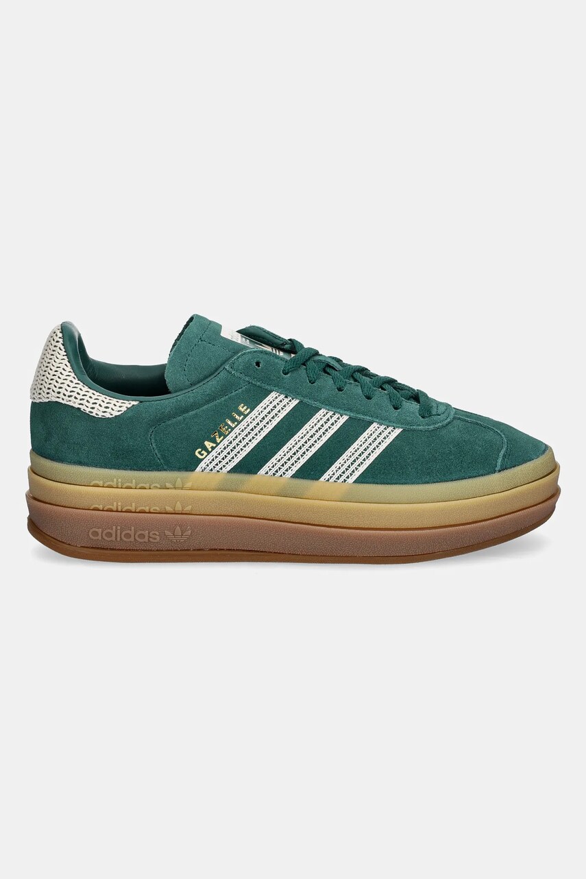 Замшеві кросівки adidas Originals Gazelle Bold W колір зелений JS3358