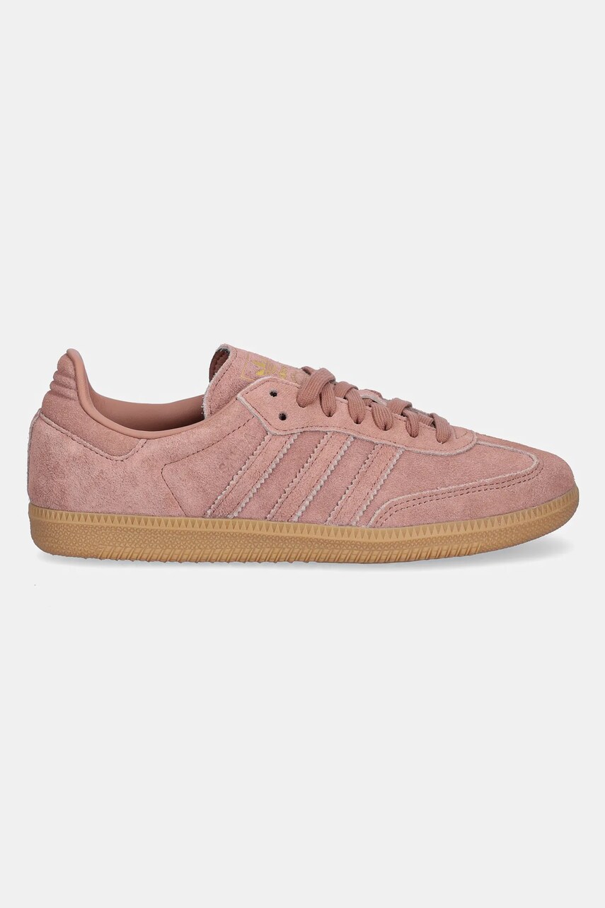 Замшеві кросівки adidas Originals Samba OG жіночі колір рожевий JI3209