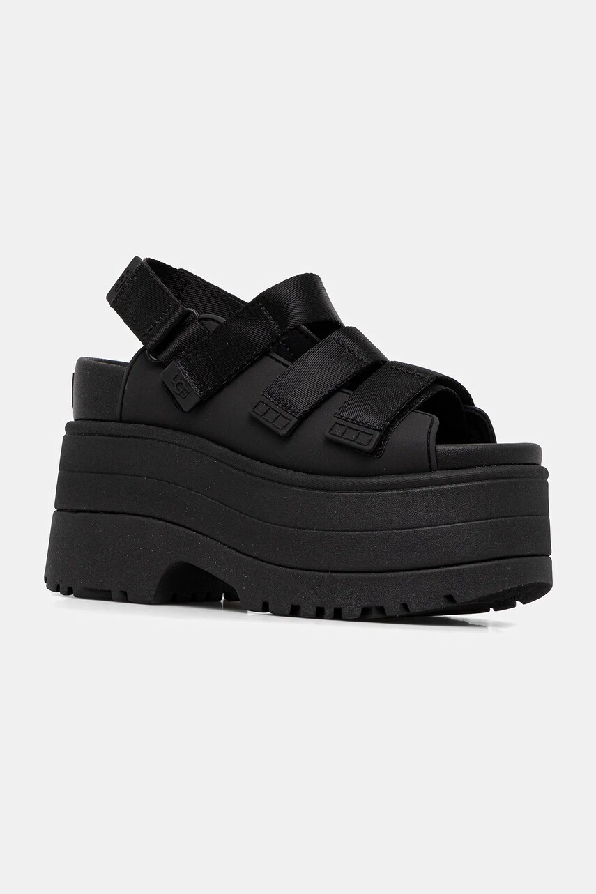 Сандалі UGG Goldenrise жіночі колір чорний каблук блок 1167431-BLK