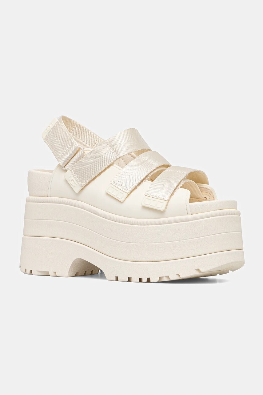 Сандалі UGG Goldenrise жіночі колір бежевий каблук блок 1167431-JSM