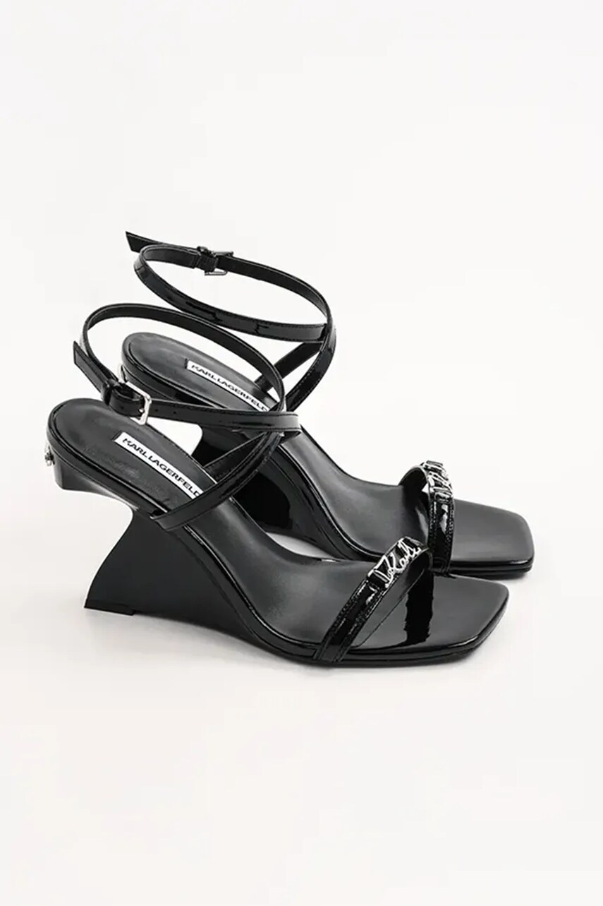Шкіряні сандалі Karl Lagerfeld WAVERLY колір чорний KL34612