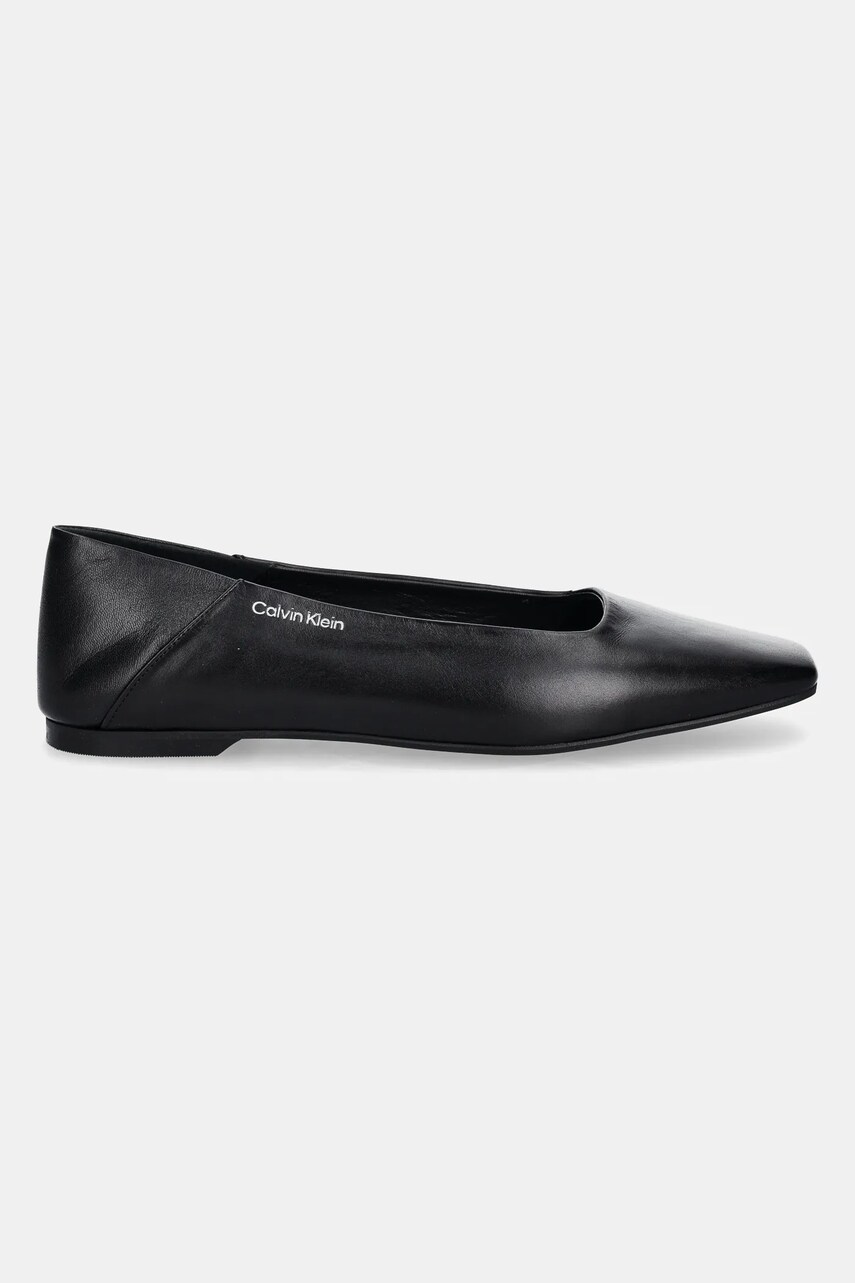 Шкіряні балетки Calvin Klein FLAT BALLERINA - LTH колір чорний  HW0HW02463