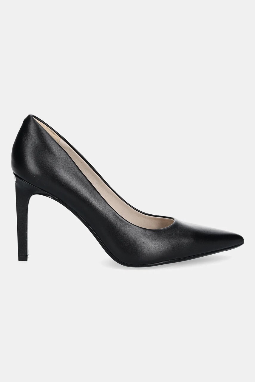 Шкіряні туфлі Calvin Klein HEEL PUMP 90 - LTH колір чорний HW0HW02336