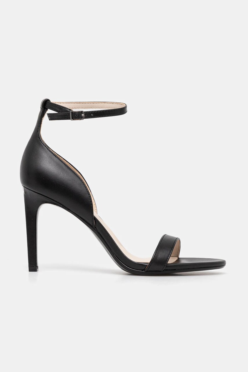 Сандалі Calvin Klein HEEL SANDAL 90 - LTH колір чорний HW0HW02337