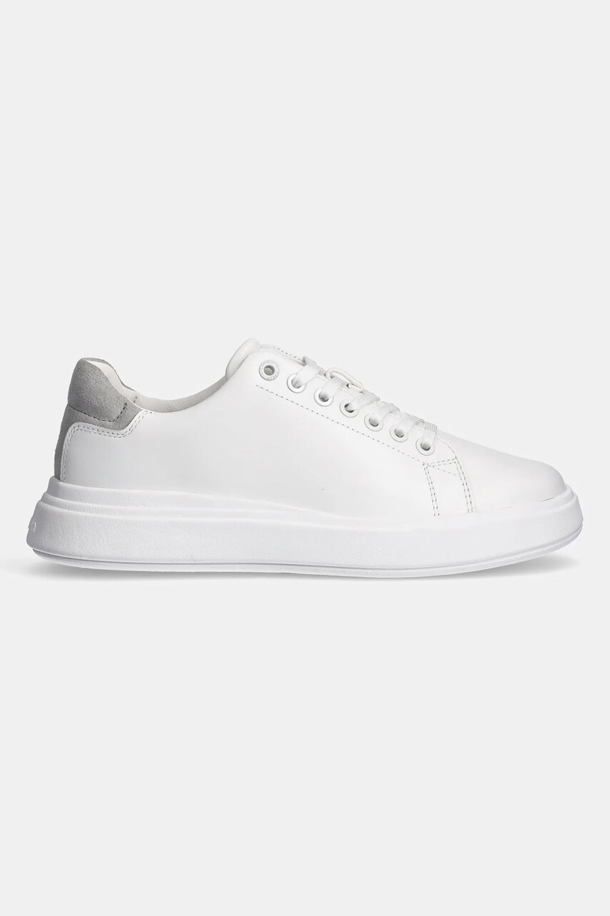 Шкіряні кросівки Calvin Klein CUPSOLE LACE UP - SUEDE BT колір білий HW0HW02404