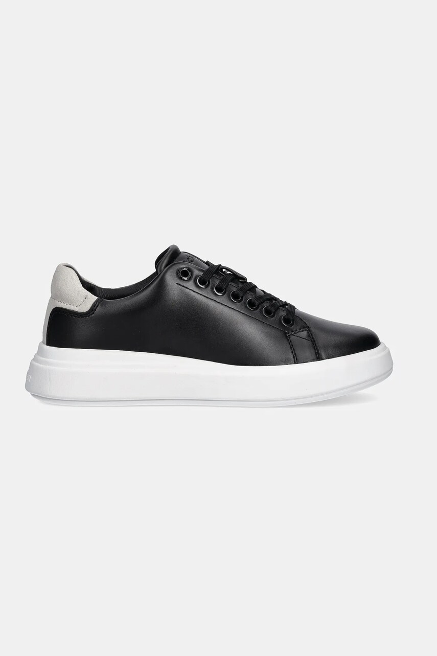Шкіряні кросівки Calvin Klein CUPSOLE LACE UP - SUEDE BT колір чорний HW0HW02404