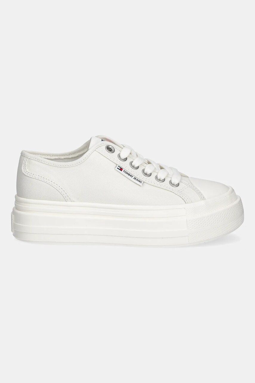 Кеди Tommy Jeans FOXING FLATFORM LC колір білий EN0EN02736