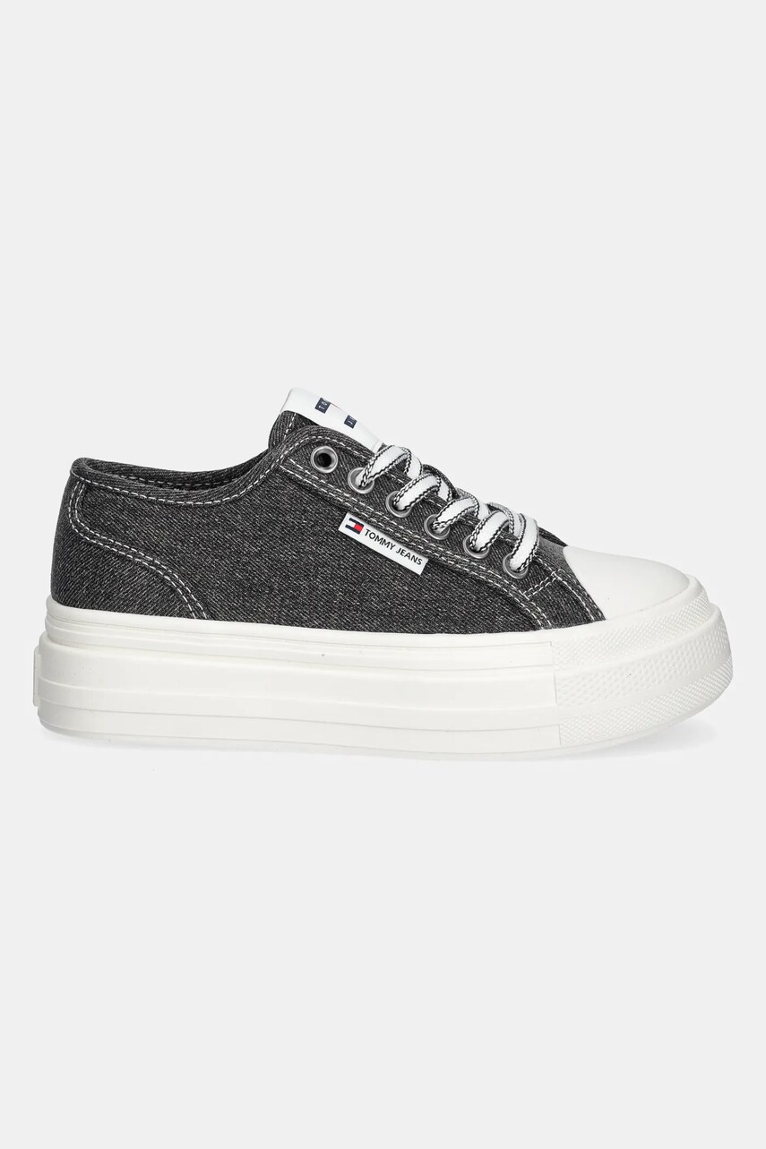 Кеди Tommy Jeans FOXING FLATFORM LC колір чорний EN0EN02736