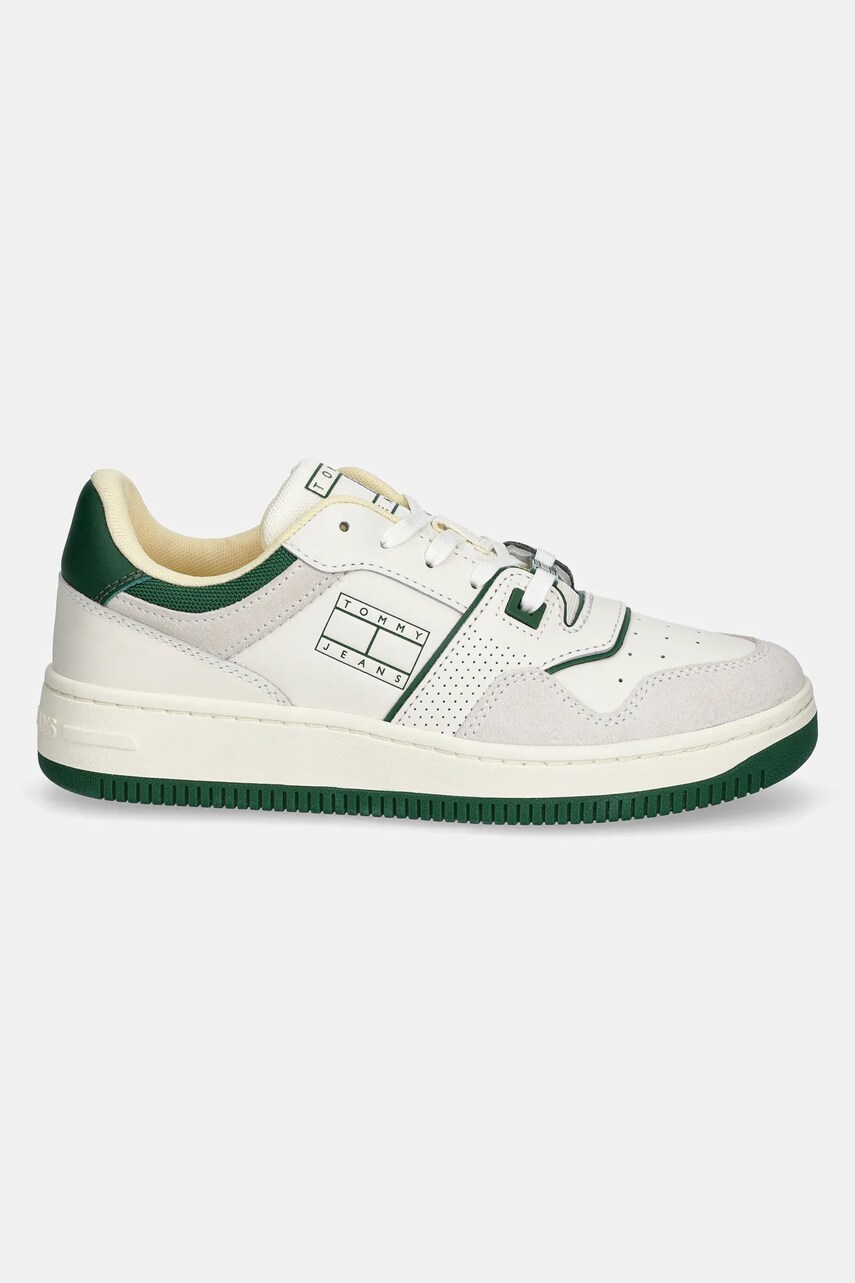 Кросівки Tommy Jeans RETRO BASKET WASHED SUEDE жіночі колір бежевий EN0EN02773