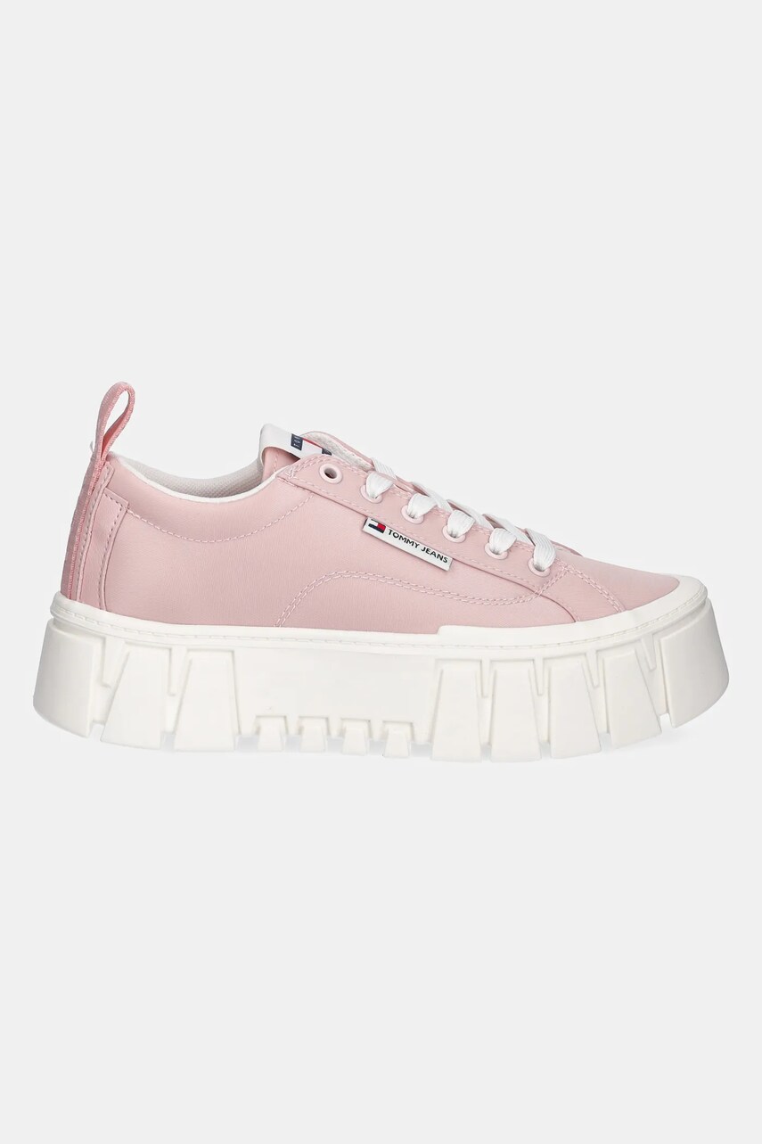 Кросівки Tommy Jeans FLATFORM SNEAKER NYLON колір рожевий EN0EN02793