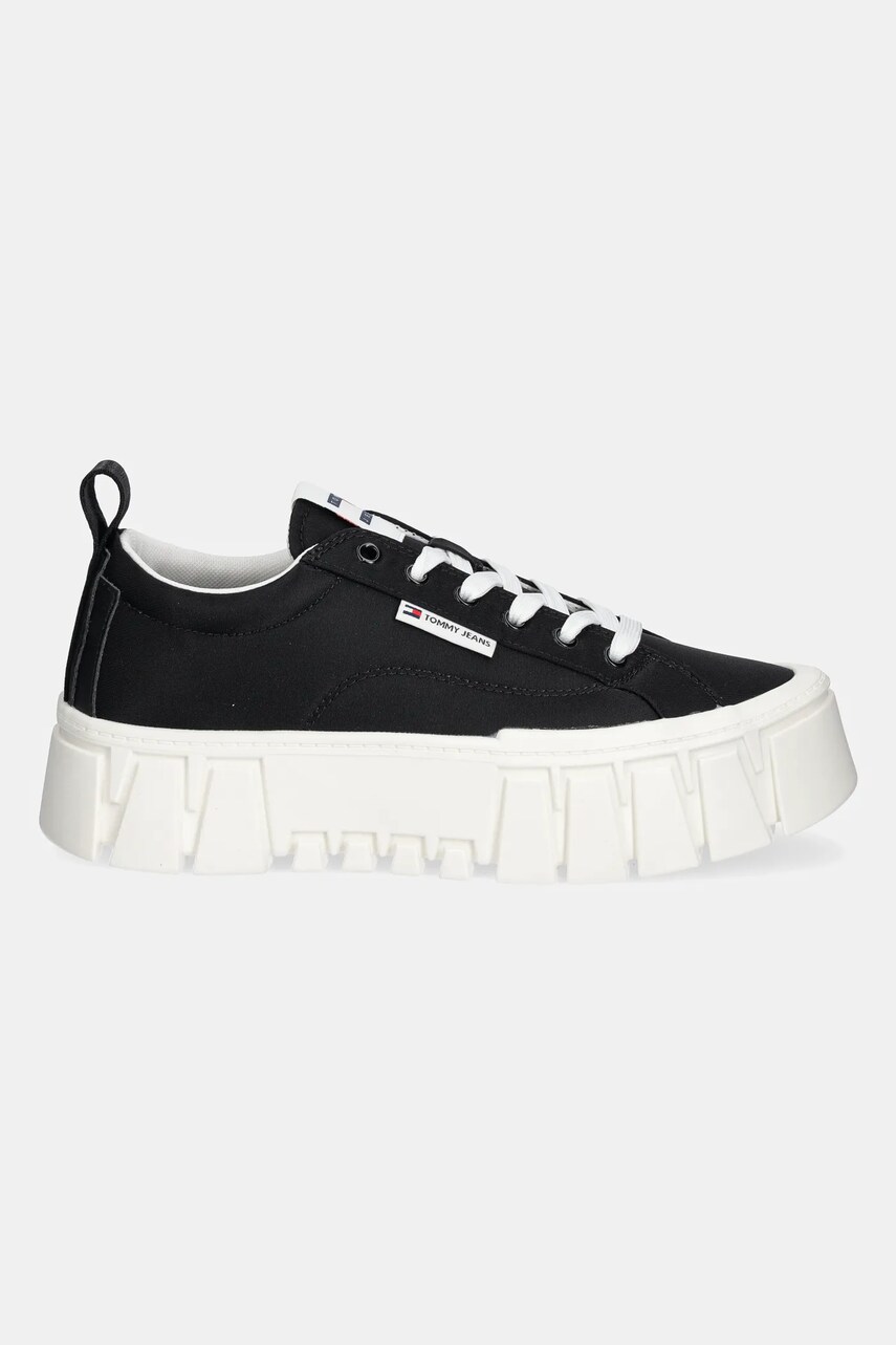 Кросівки Tommy Jeans FLATFORM SNEAKER NYLON колір чорний EN0EN02793