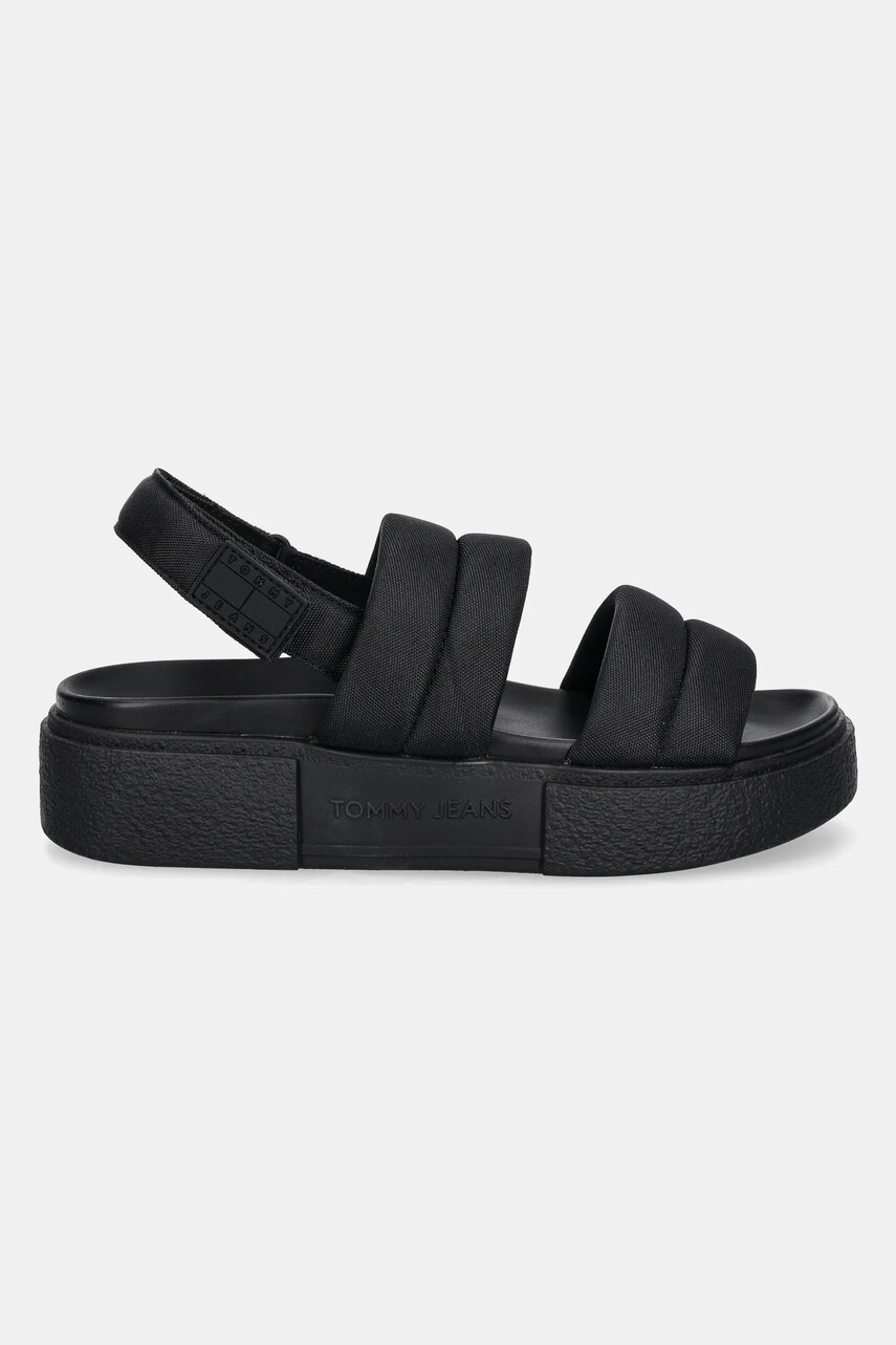 Сандалі Tommy Jeans FLATFORM SANDAL жіночі колір чорний на платформі EN0EN02802