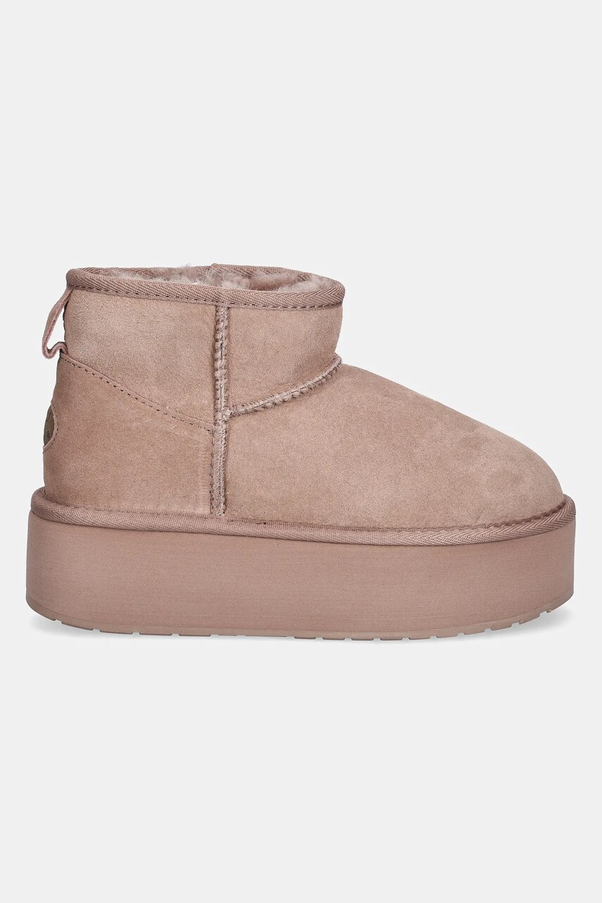 Замшеві чоботи Emu Australia Stinger Micro Flatform колір рожевий W13082 Cameo Rose